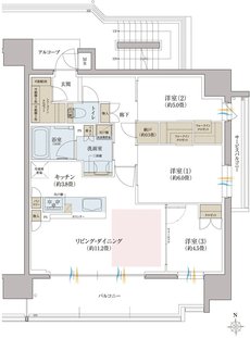 リビオ八戸ノ里駅前 間取り Gタイプ