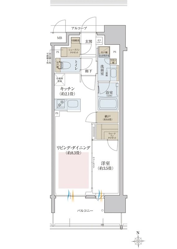 リビオ八戸ノ里駅前 間取り Fタイプ