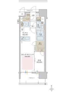 リビオ八戸ノ里駅前 間取り Fタイプ