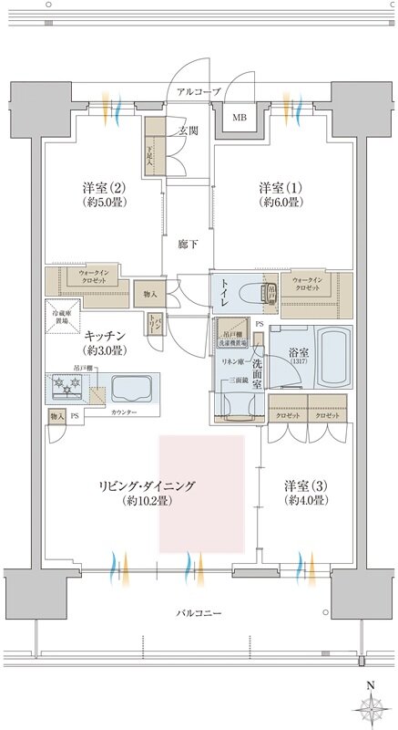 リビオ八戸ノ里駅前 間取り Cタイプ
