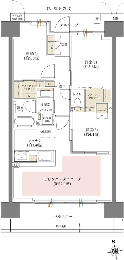 シーンズ関目高殿スクエアガーデン 間取り D2 type