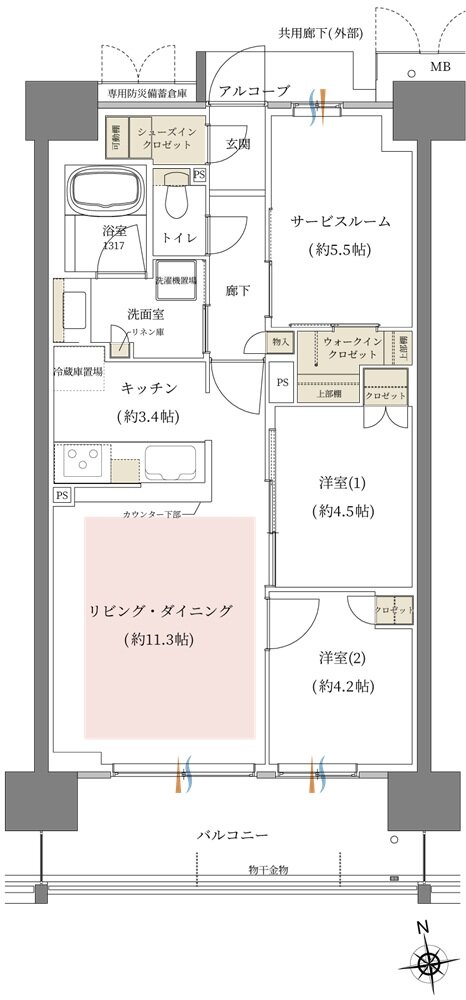 シーンズ関目高殿スクエアガーデン 間取り C type
