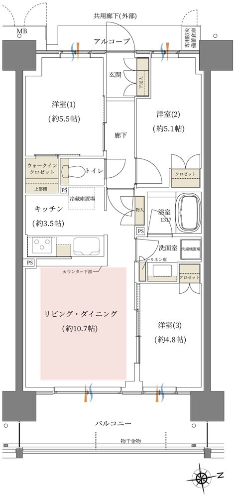 シーンズ関目高殿スクエアガーデン 間取り I2 type