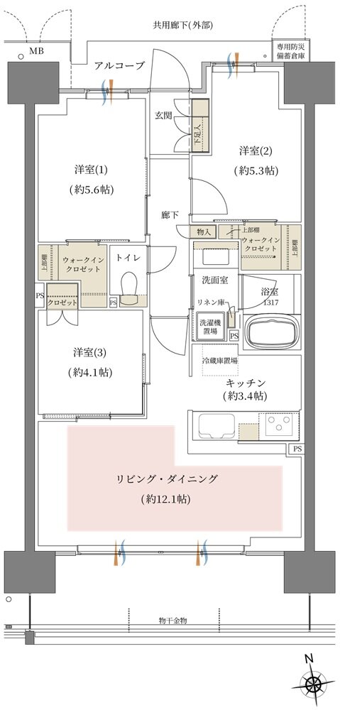 シーンズ関目高殿スクエアガーデン 間取り D1 type