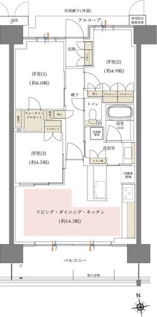 シーンズ関目高殿スクエアガーデン 間取り B type