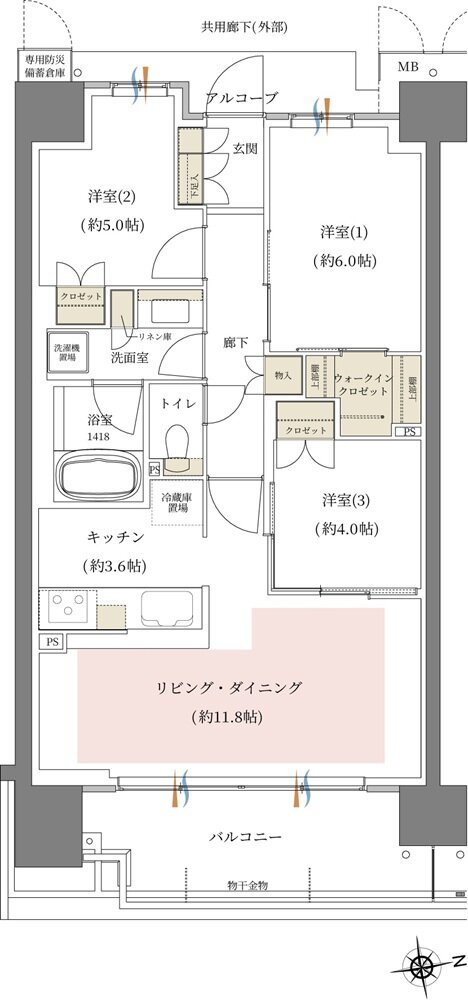 シーンズ関目高殿スクエアガーデン 間取り G type