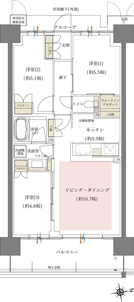 シーンズ関目高殿スクエアガーデン 間取り I1 type