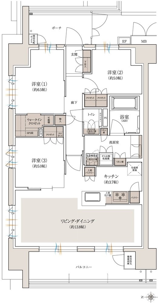 シーンズ南森町 間取り A type