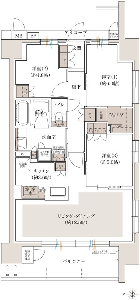 シーンズ南森町 間取り F type