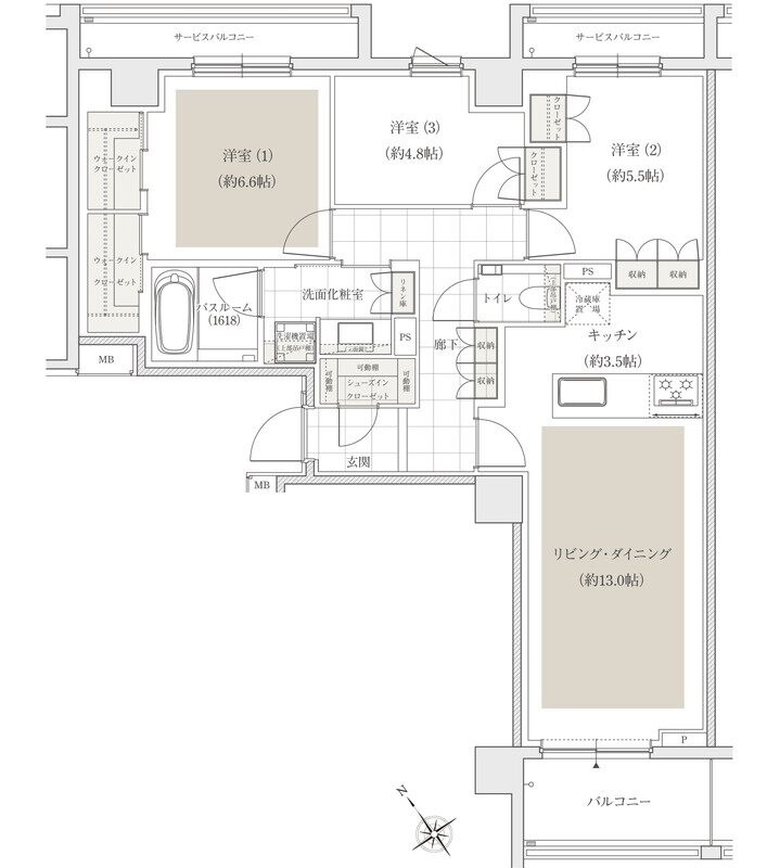 アトラス文京安藤坂 間取り 80Bタイプ
