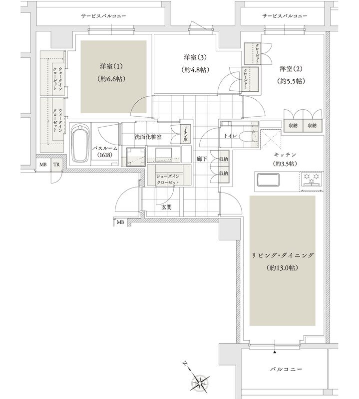 アトラス文京安藤坂 間取り 80Bタイプ