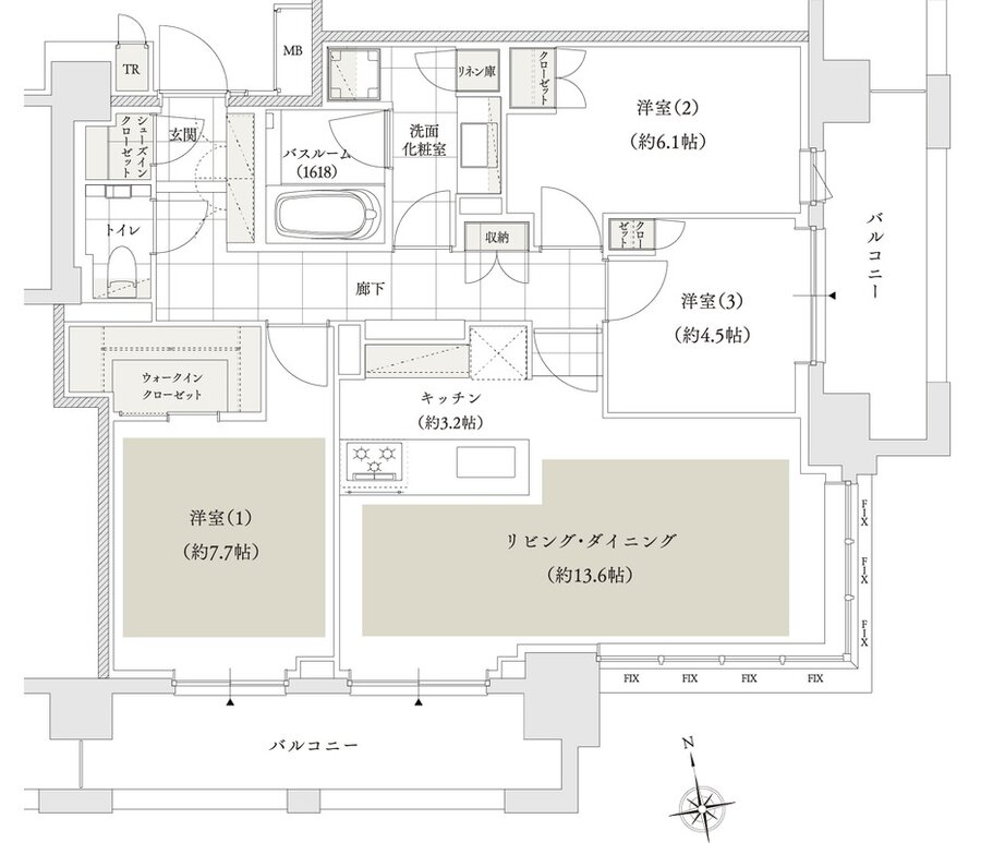 アトラス文京安藤坂 間取り 80ESタイプ【プレミアム住戸】