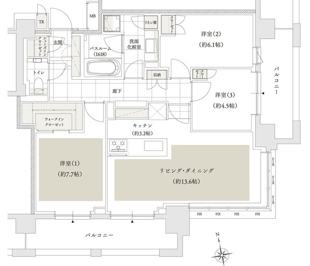 アトラス文京安藤坂 間取り 80ESタイプ【プレミアム住戸】