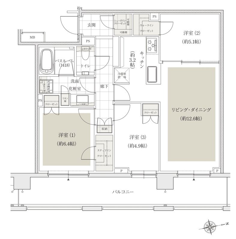 アトラス文京安藤坂 間取り 75Cタイプ