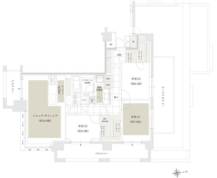 アトラス文京安藤坂 間取り 90ASタイプ【 プレミアム住戸】