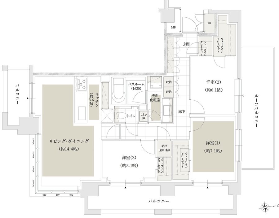 アトラス文京安藤坂 間取り 90ASタイプ【プレミアム住戸】