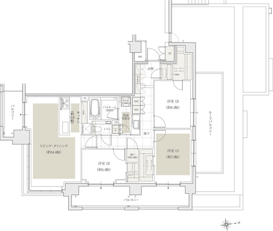 アトラス文京安藤坂 間取り 90ASタイプ【プレミアム住戸】