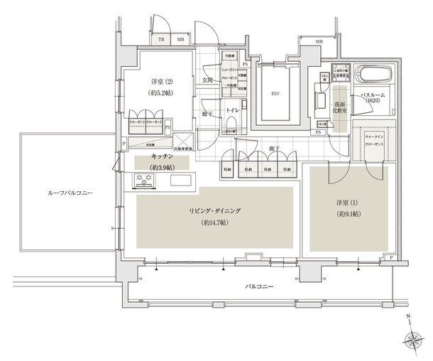 アトラス文京安藤坂 間取り 80DSタイプ【プレミアム住戸】