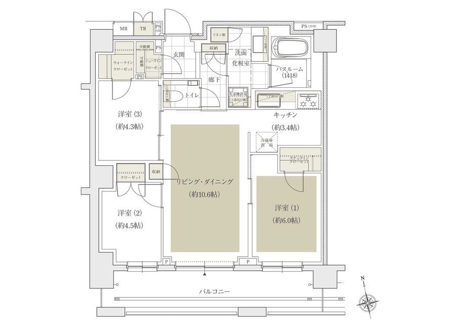 アトラス文京安藤坂 間取り 65Aタイプ