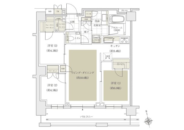 アトラス文京安藤坂 間取り 65Aタイプ