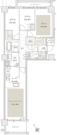 アトラス文京安藤坂 間取り 80Aタイプ