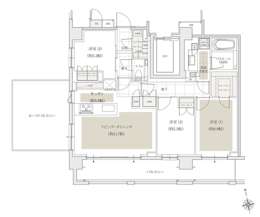 アトラス文京安藤坂 間取り 80DSタイプ【プレミアム住戸】
