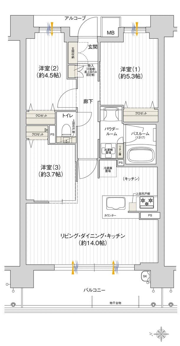 阪急塚口 大規模プロジェクト 間取り WBタイプ