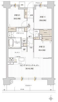 プレサンス ロジェ 塚口ザ・マークス 間取り SHタイプ