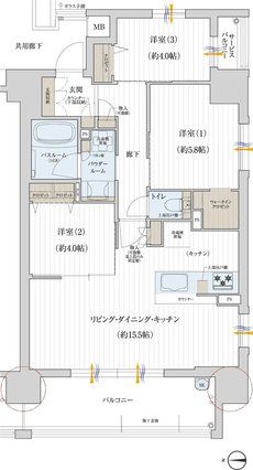 プレサンス ロジェ 鶴見緑地公園 フロント 間取り Dタイプ