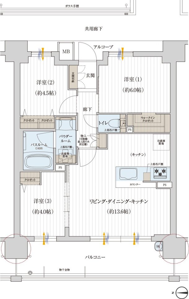 プレサンス ロジェ 鶴見緑地公園 フロント 間取り Cタイプ