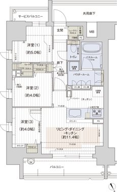 プレサンス ロジェ 銀山町 CENTIA 間取り Aタイプ