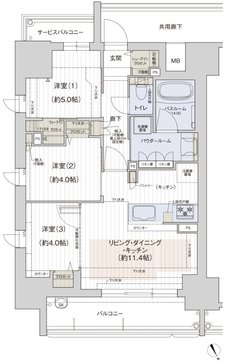 プレサンス ロジェ 銀山町 CENTIA 間取り Aタイプ