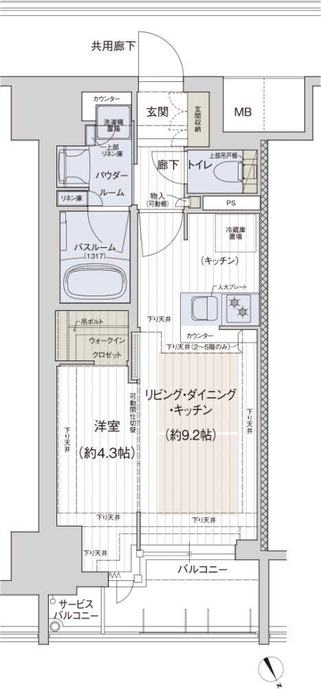 プレサンス ロジェ 銀山町 CENTIA 間取り Bタイプ