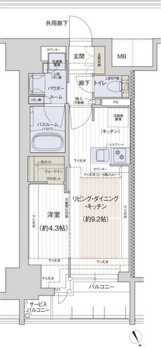 プレサンス ロジェ 銀山町 CENTIA 間取り Bタイプ