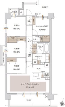 プレサンス ロジェ 神戸本山南町 間取り Aタイプ