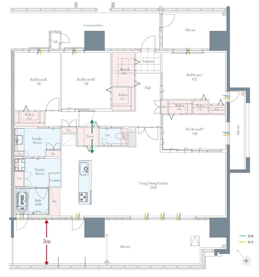 グランドパレス大分駅南タワー 間取り H type