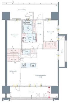 グランドパレス大分駅南タワー 間取り E TYPE（MENU PLAN1）