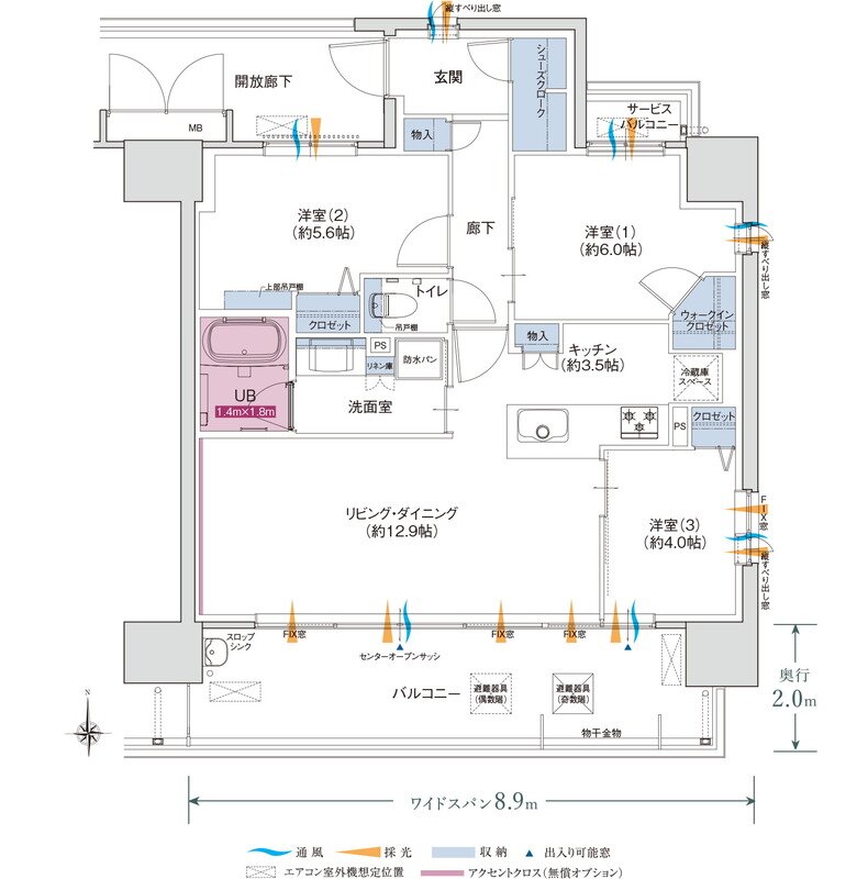 ポレスター野田屋町スクエア 間取り Cタイプ