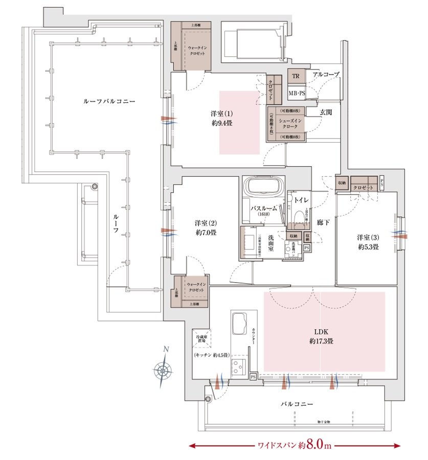 ワコーレ六甲セレンテ 間取り J type