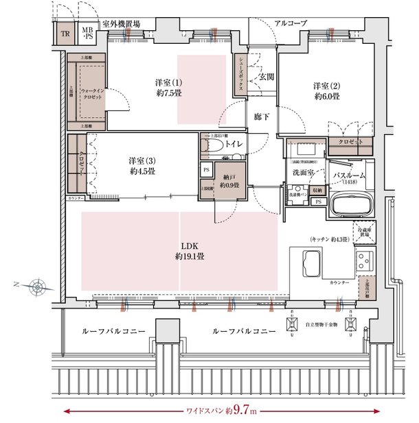 ワコーレ六甲セレンテ 間取り I type