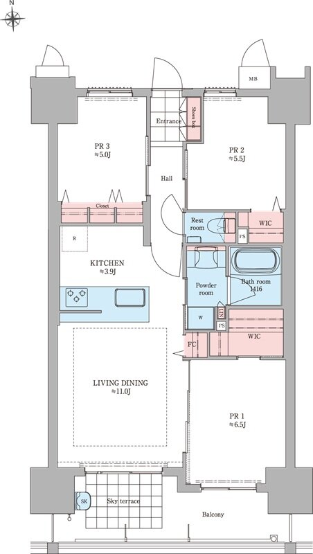 ロイヤルガーデン高松駅南弐番館 間取り C TYPE MENU1