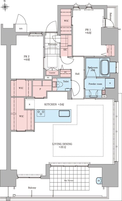 ロイヤルガーデン高松駅南弐番館 間取り D TYPE