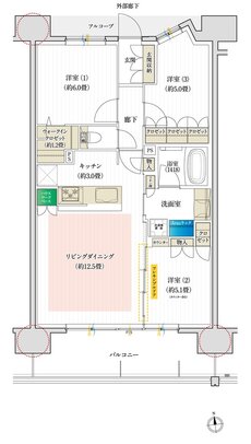 デュオヒルズ一宮ザ・レジデンス 間取り Cタイプ（2期1次全体予告）
