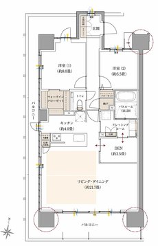 ザ・サーパス前橋駅前 間取り Aタイプ（メニュープラン1）