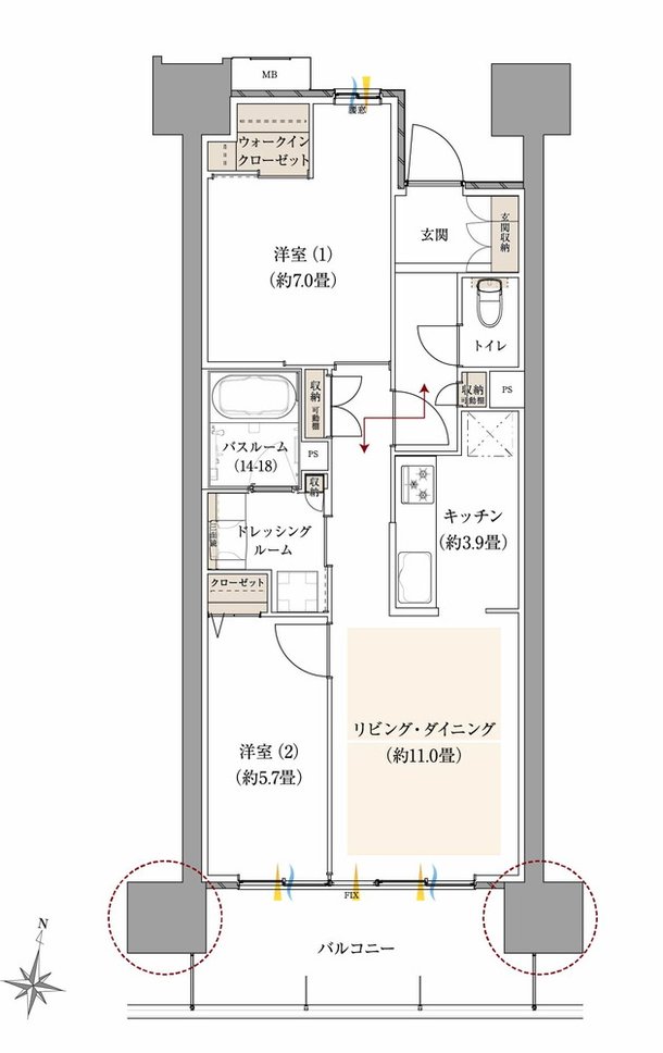 ザ・サーパス前橋駅前 間取り Bタイプ