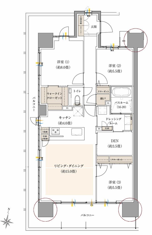 ザ・サーパス前橋駅前 間取り Aタイプ（メニュープラン2）