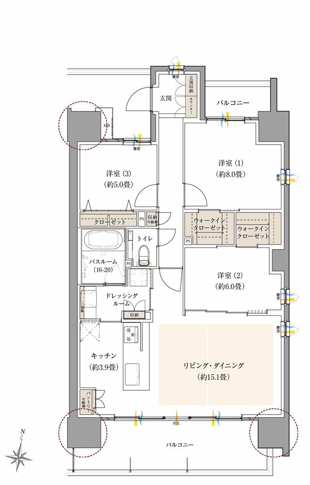 ザ・サーパス前橋駅前 間取り Gタイプ