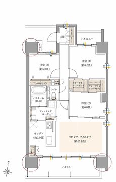 ザ・サーパス前橋駅前 間取り Gタイプ