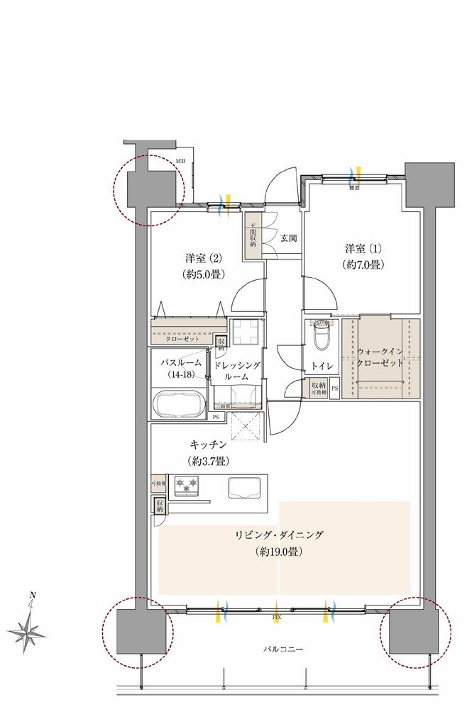 ザ・サーパス前橋駅前 間取り Dタイプ（メニュープラン）