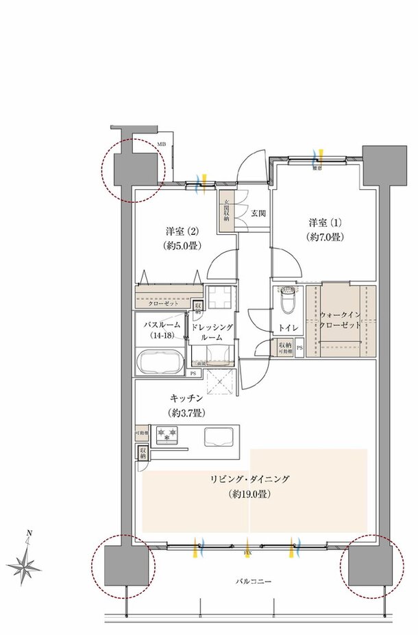 ザ・サーパス前橋駅前 間取り Dタイプ（メニュープラン）